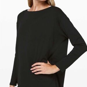 Lululemon Back in Action Long Sleeve Shirt | Black size 8